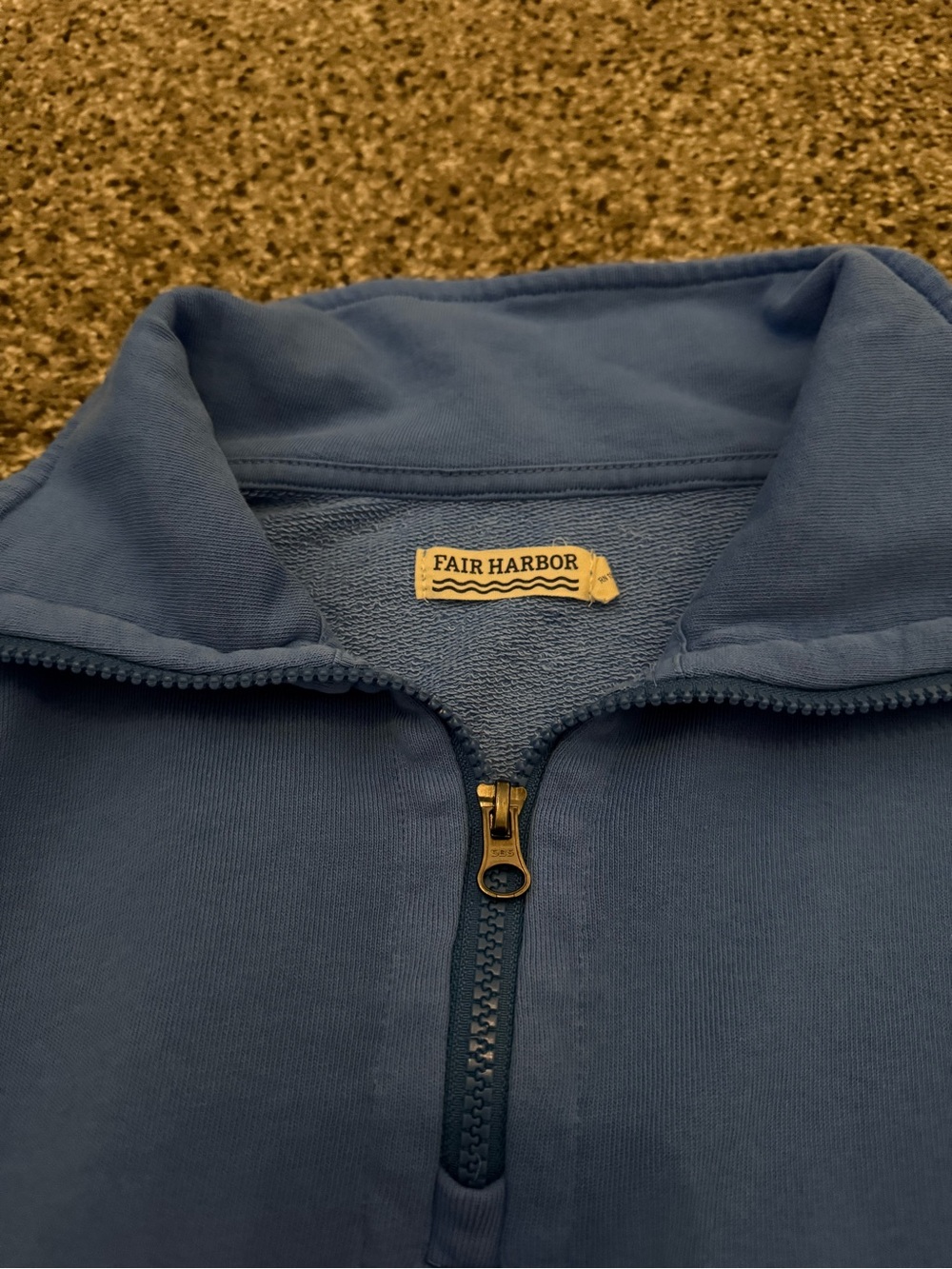 Fair Harbor Lightweight Blue Quarter-Zip Pullover - Picture 2 of 2